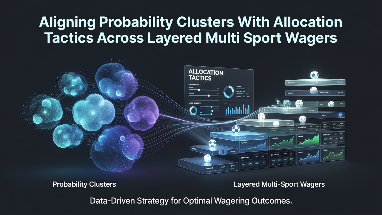 Chart illustrating stake allocation percentages assigned to different probability clusters in a multisport accumulator