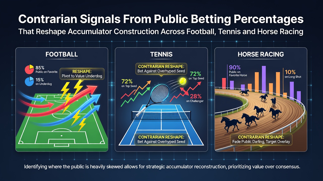 Chart showing public betting percentages versus contrarian accumulator outcomes across sports