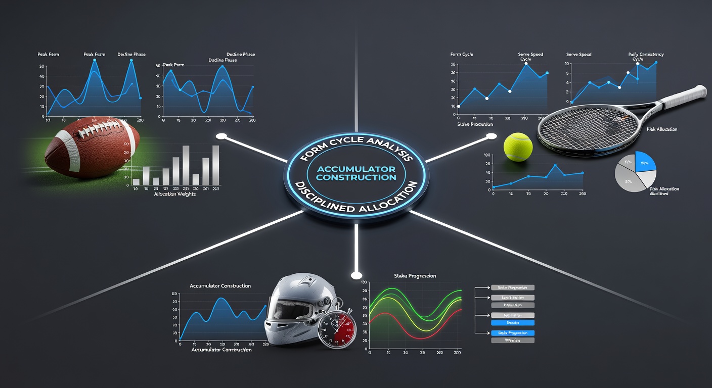 Form cycle charts overlaid on football pitch, tennis court and racetrack visuals
