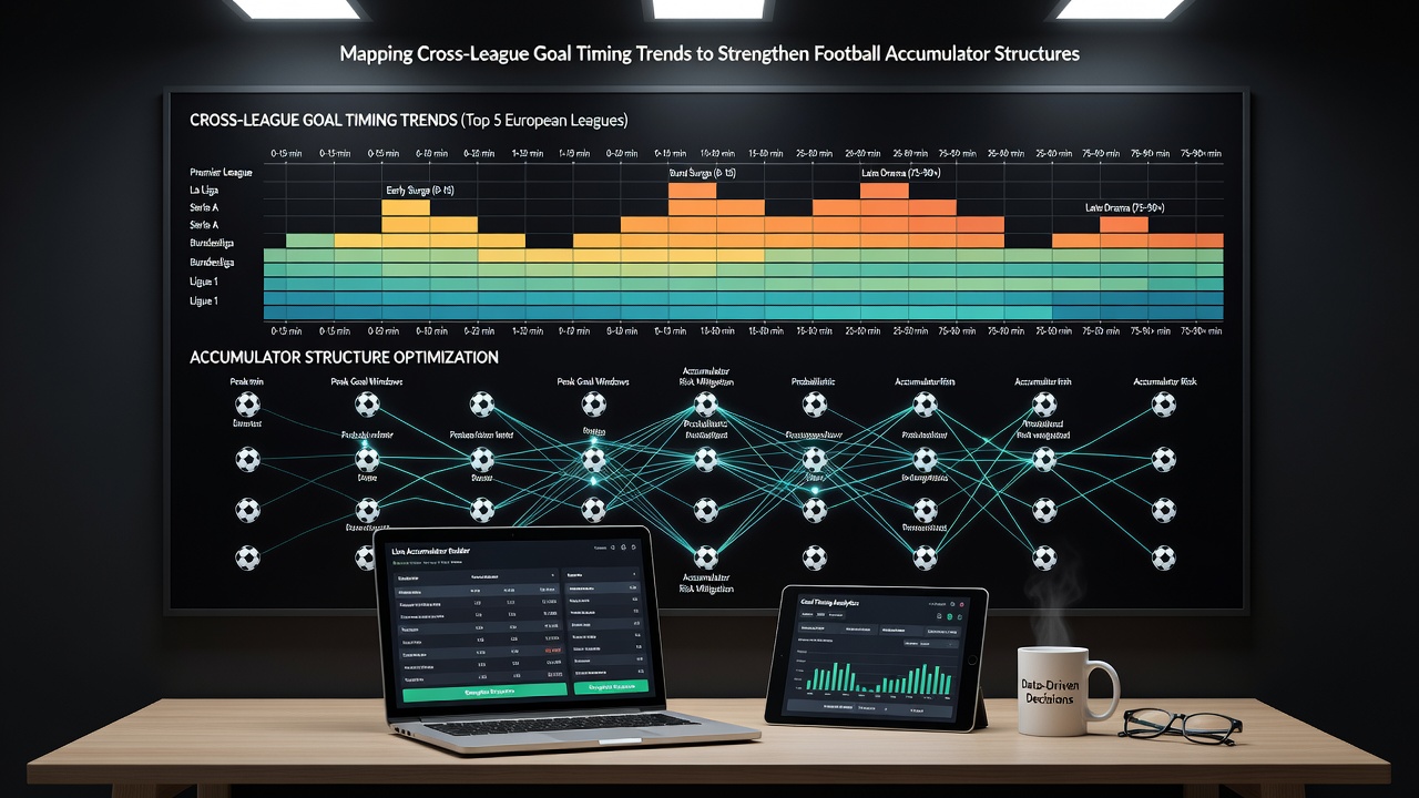 Data visualization of goal timing trends across European football leagues