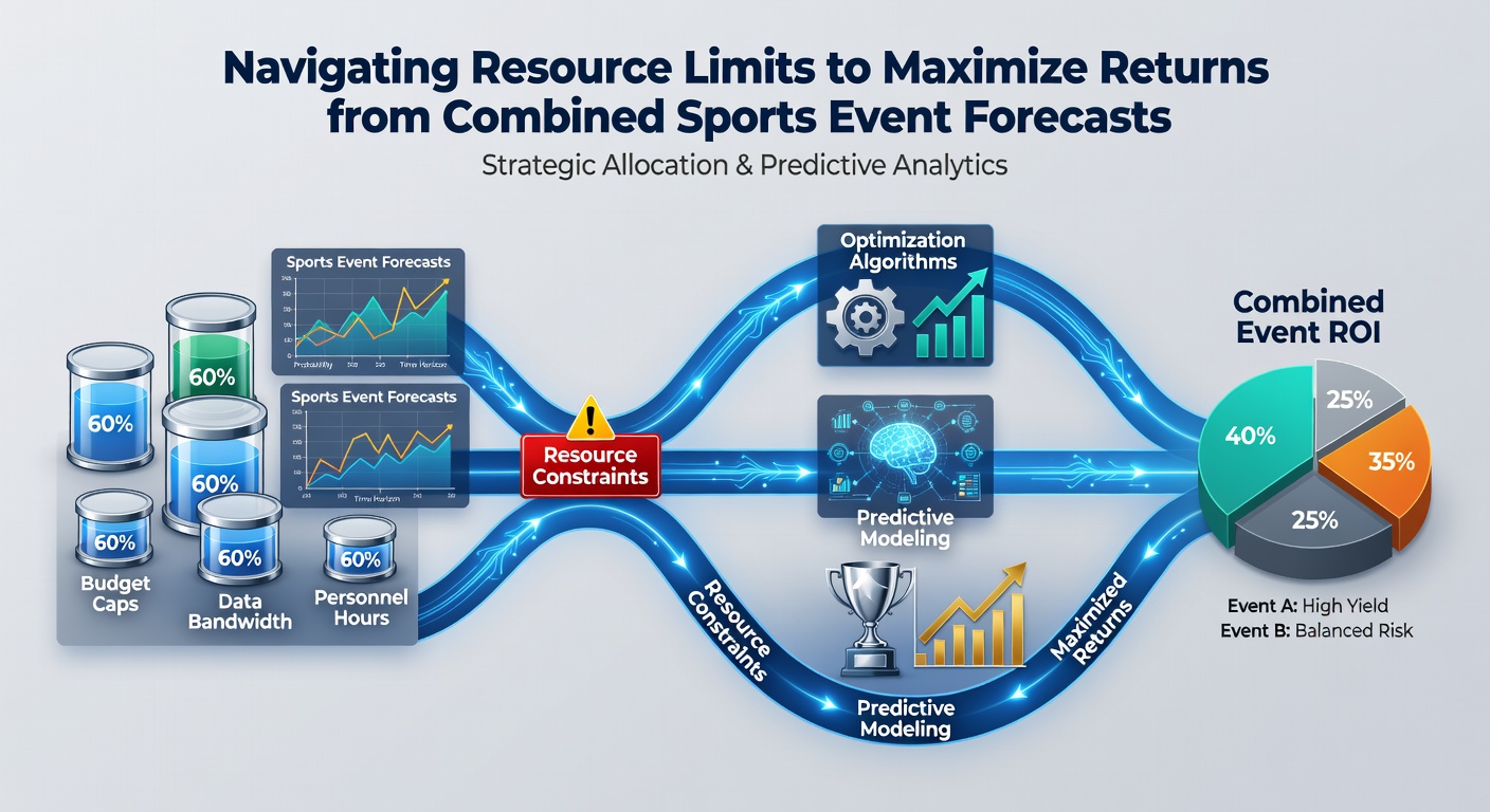 Analyst reviewing sports statistics on a laptop with overlaid probability models for multi-event betting strategies